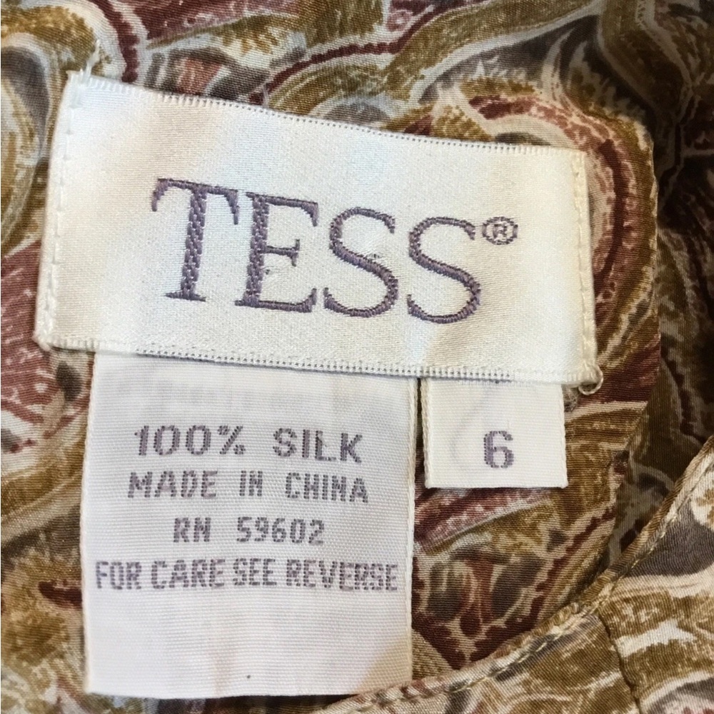 Tess Vintage 100% Silk Button Front Sheer Blouse Shirt - Picture 4 of 4